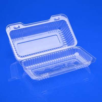 Disposable transparent food rectangle box packing takeaway food storage container