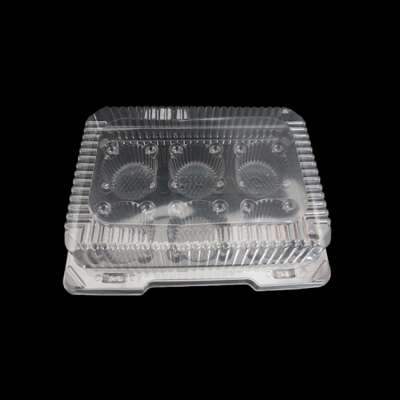 Transparent 6 compartment food cake cupcake container